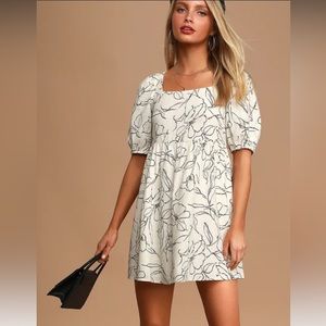 Lulus black and white floral dress